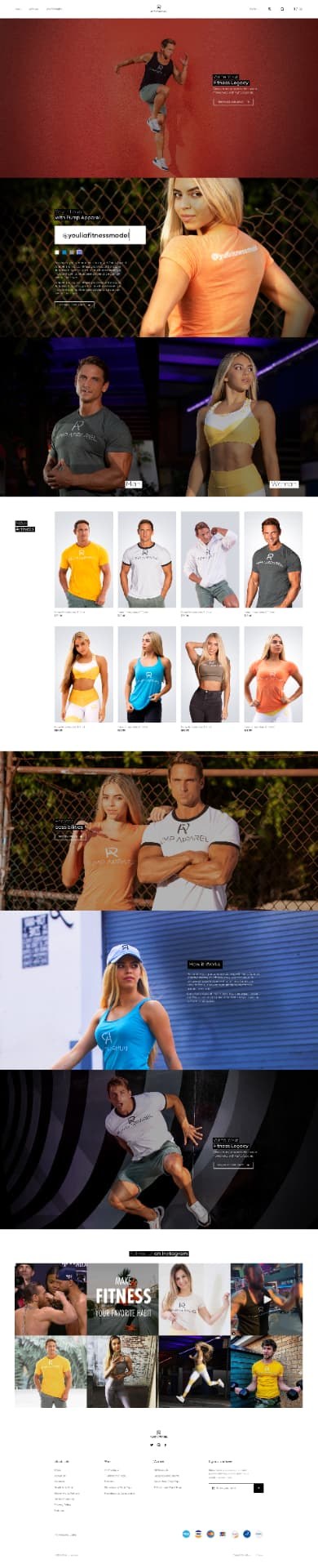 Pump Apparel website homepage